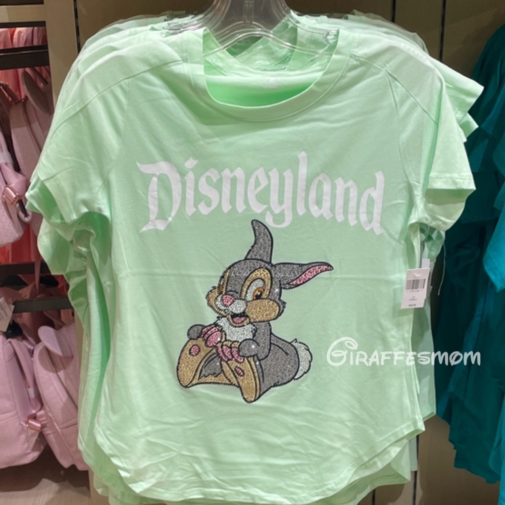 Disneyland Thumper Rhinestone Mint Green Tee New